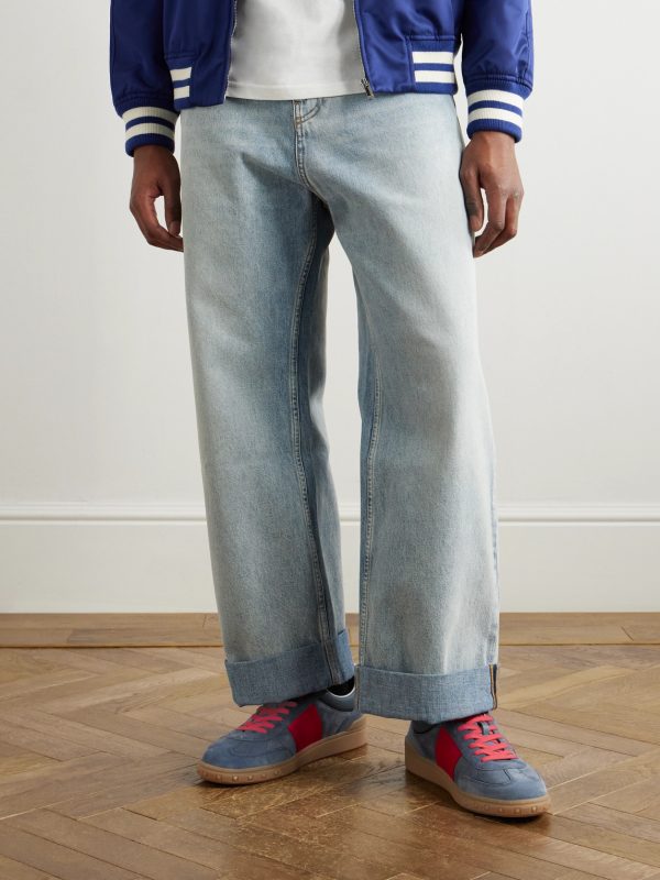 Upvillage Leather-Trimmed Suede Sneakers - OU Upvillage Leather-Trimmed Suede Sneakers - OU
