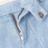 Wide-Leg Cotton-Chambray Trousers - E1 Wide-Leg Cotton-Chambray Trousers - E1