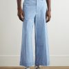 Wide-Leg Cotton-Chambray Trousers - FR Wide-Leg Cotton-Chambray Trousers - FR