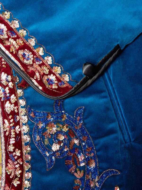 Belted Sequin-Embellished Cotton-Velvet Jacket - CU