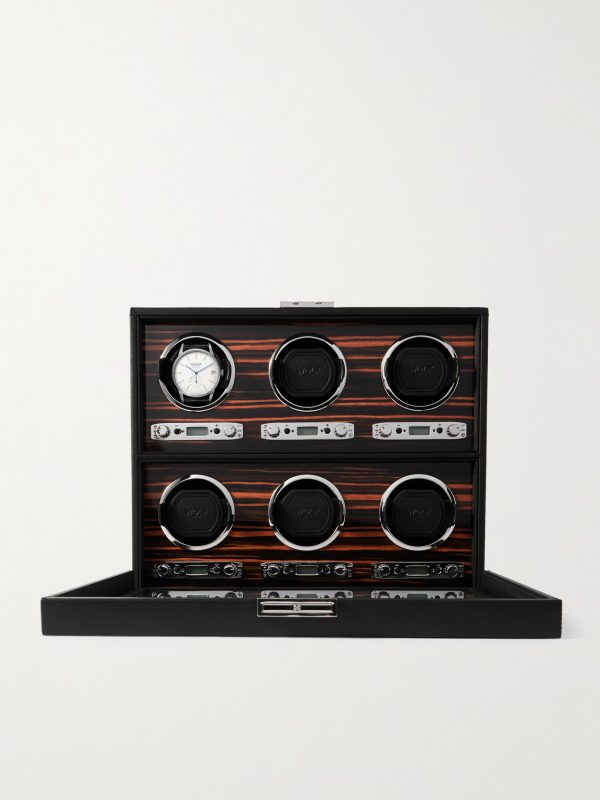 Roadster Full-Grain Vegan Leather Six-Piece Watch Winder - E1