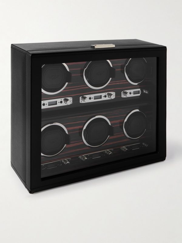 Roadster Full-Grain Vegan Leather Six-Piece Watch Winder