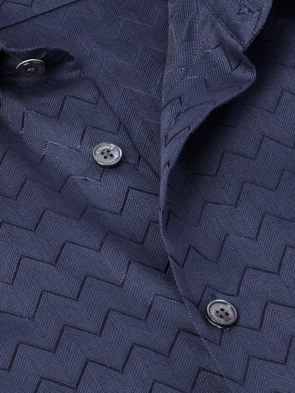 Striped Cotton-Blend Jacquard Shirt - CU Striped Cotton-Blend Jacquard Shirt - CU