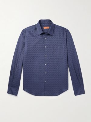 Striped Cotton-Blend Jacquard Shirt