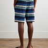 Straight-Leg Striped Cotton-Blend Bouclé Drawstring Shorts - BK Straight-Leg Striped Cotton-Blend Bouclé Drawstring Shorts - BK