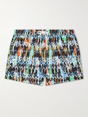 Straight-Leg Mid-Length Printed Swim Shorts Straight-Leg Mid-Length Printed Swim Shorts
