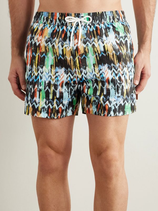 Straight-Leg Mid-Length Printed Swim Shorts - OU