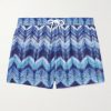 Straight-Leg Mid-Length Striped Swim Shorts Straight-Leg Mid-Length Striped Swim Shorts