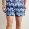 Straight-Leg Mid-Length Striped Swim Shorts - OU Straight-Leg Mid-Length Striped Swim Shorts - OU