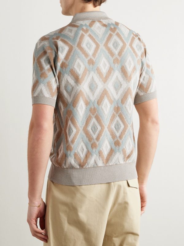 Slim-Fit Silk and Cotton-Blend Polo Shirt - BK Slim-Fit Silk and Cotton-Blend Polo Shirt - BK