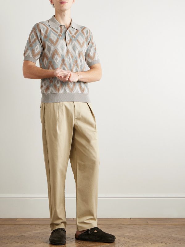 Slim-Fit Silk and Cotton-Blend Polo Shirt - OU Slim-Fit Silk and Cotton-Blend Polo Shirt - OU