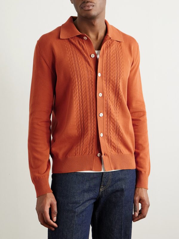 Pointelle-Knit Cotton Shirt - FR Pointelle-Knit Cotton Shirt - FR