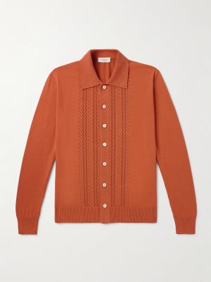 Pointelle-Knit Cotton Shirt