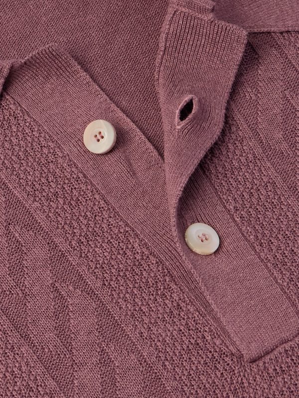 Cable-Knit Silk and Linen-Blend Polo Shirt - CU