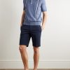 Slim-Fit Striped Pointelle-Knit Silk and Cotton-Blend Polo Shirt - OU Slim-Fit Striped Pointelle-Knit Silk and Cotton-Blend Polo Shirt - OU