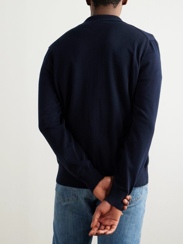 Pointelle-Knit Cotton Shirt - BK Pointelle-Knit Cotton Shirt - BK