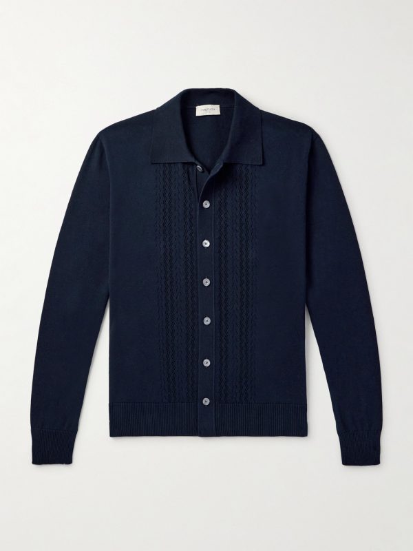 Pointelle-Knit Cotton Shirt Pointelle-Knit Cotton Shirt
