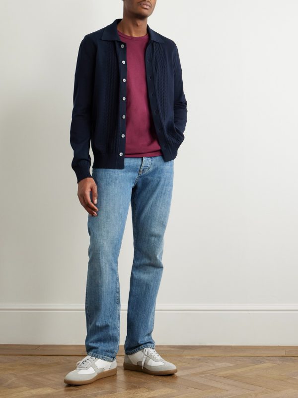 Pointelle-Knit Cotton Shirt - OU Pointelle-Knit Cotton Shirt - OU