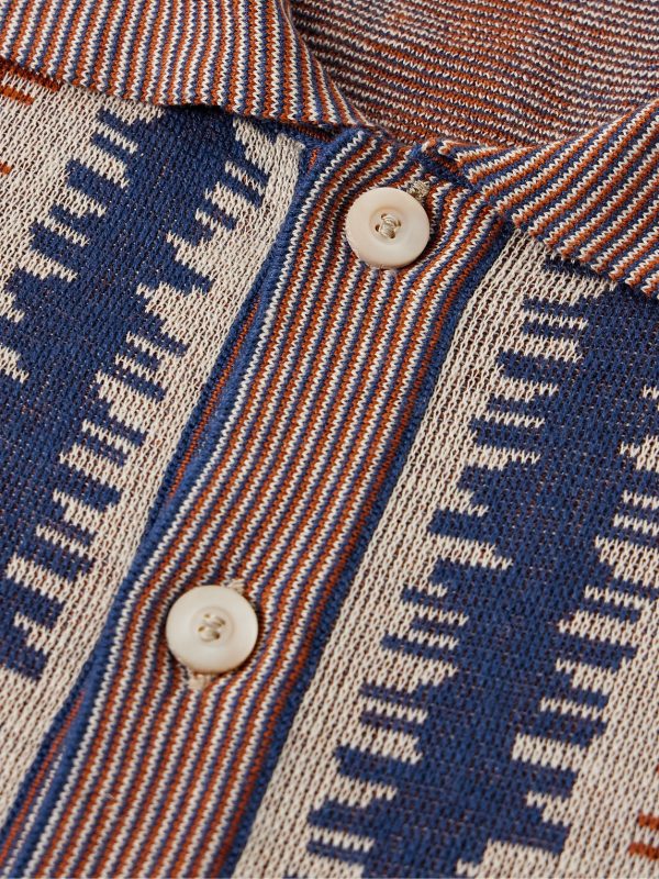 Striped Silk and Linen-Blend Jacquard Shirt - CU Striped Silk and Linen-Blend Jacquard Shirt - CU