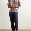Striped Silk and Linen-Blend Jacquard Shirt - OU Striped Silk and Linen-Blend Jacquard Shirt - OU
