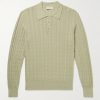 Slim-Fit Pointelle-Knit Silk and Cotton-Blend Polo Shirt Slim-Fit Pointelle-Knit Silk and Cotton-Blend Polo Shirt