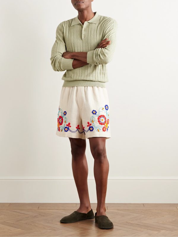 Slim-Fit Pointelle-Knit Silk and Cotton-Blend Polo Shirt - OU Slim-Fit Pointelle-Knit Silk and Cotton-Blend Polo Shirt - OU