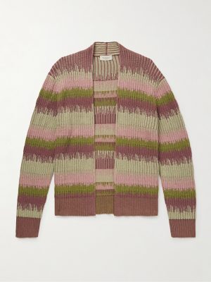 Striped Silk and Linen-Blend Cardigan Striped Silk and Linen-Blend Cardigan