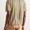 Striped Silk and Linen-Blend Jacquard Polo Shirt - BK Striped Silk and Linen-Blend Jacquard Polo Shirt - BK