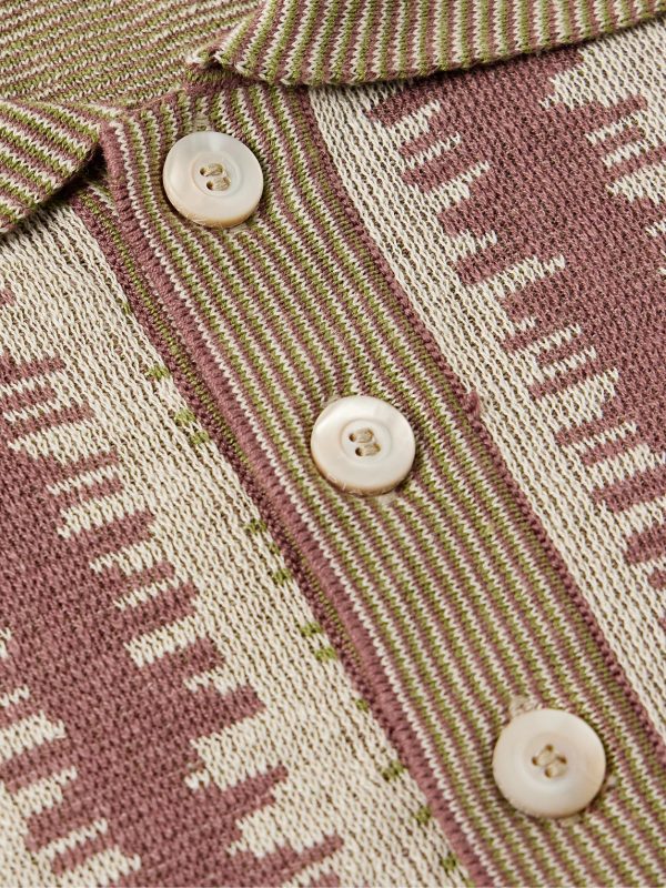 Striped Silk and Linen-Blend Jacquard Polo Shirt - CU Striped Silk and Linen-Blend Jacquard Polo Shirt - CU