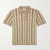 Striped Silk and Linen-Blend Jacquard Polo Shirt Striped Silk and Linen-Blend Jacquard Polo Shirt