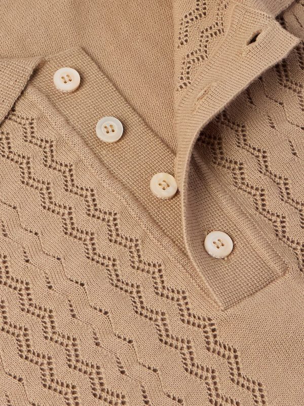 Pointelle-Knit Cotton Polo Shirt - CU