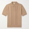 Pointelle-Knit Cotton Polo Shirt