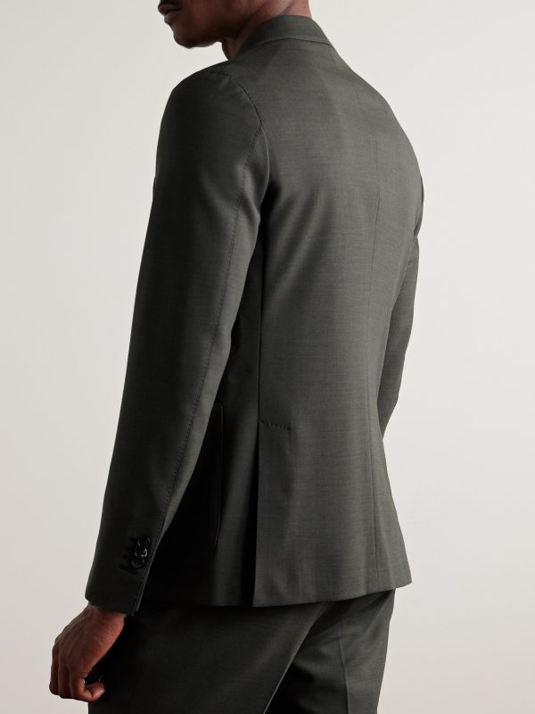Slim-Fit Virgin Wool-Blend Suit Jacket - BK Slim-Fit Virgin Wool-Blend Suit Jacket - BK