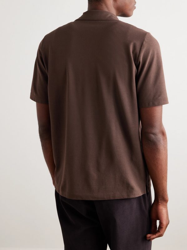 Zanone Camp-Collar Cotton-Jersey Shirt - BK