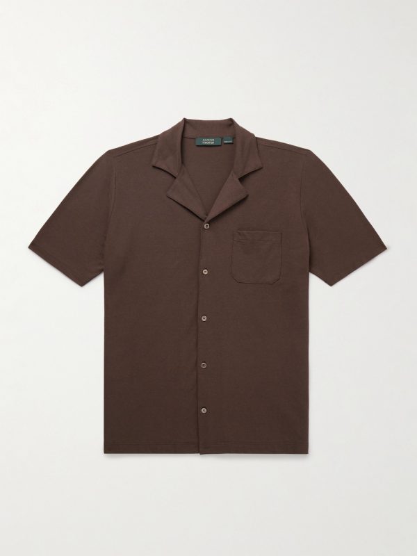 Zanone Camp-Collar Cotton-Jersey Shirt