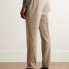 Slim-Fit Pleated Cotton-Twill Trousers - BK