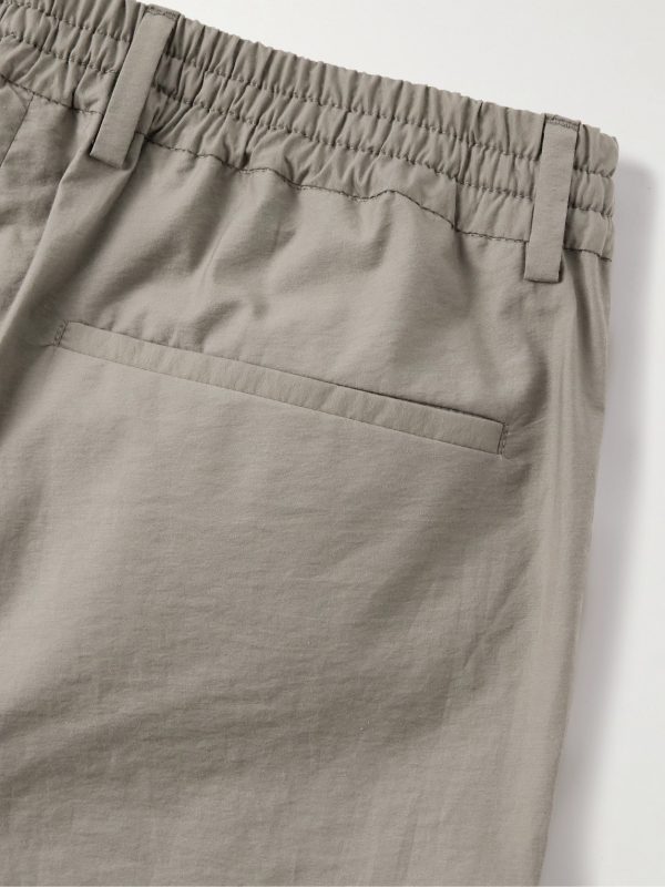 Teknosartorial Slim-Fit Tapered Cotton-Blend Poplin Drawstring Trousers - CU