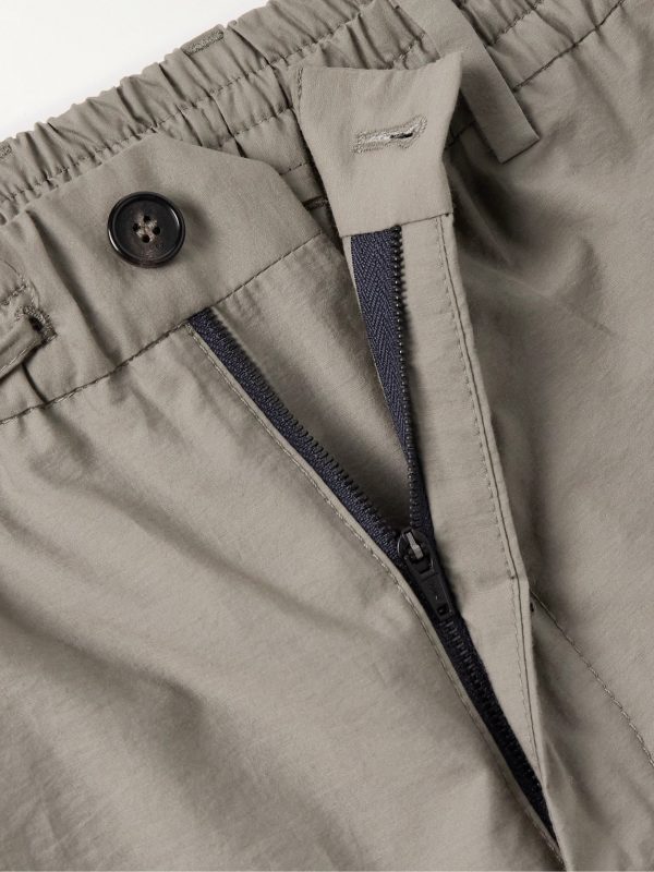 Teknosartorial Slim-Fit Tapered Cotton-Blend Poplin Drawstring Trousers - E1