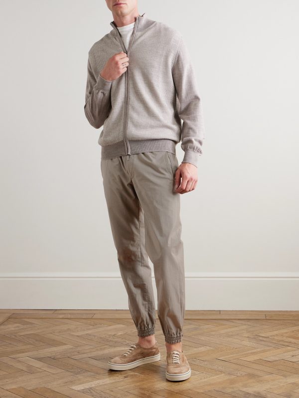 Teknosartorial Slim-Fit Tapered Cotton-Blend Poplin Drawstring Trousers - OU