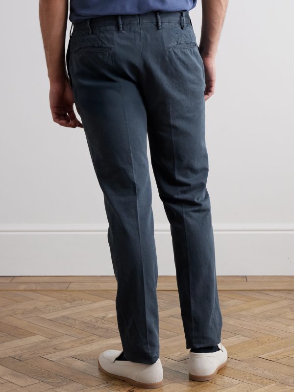 Venezia 1951 Slim-Fit Cotton and Linen-Blend Trousers - BK