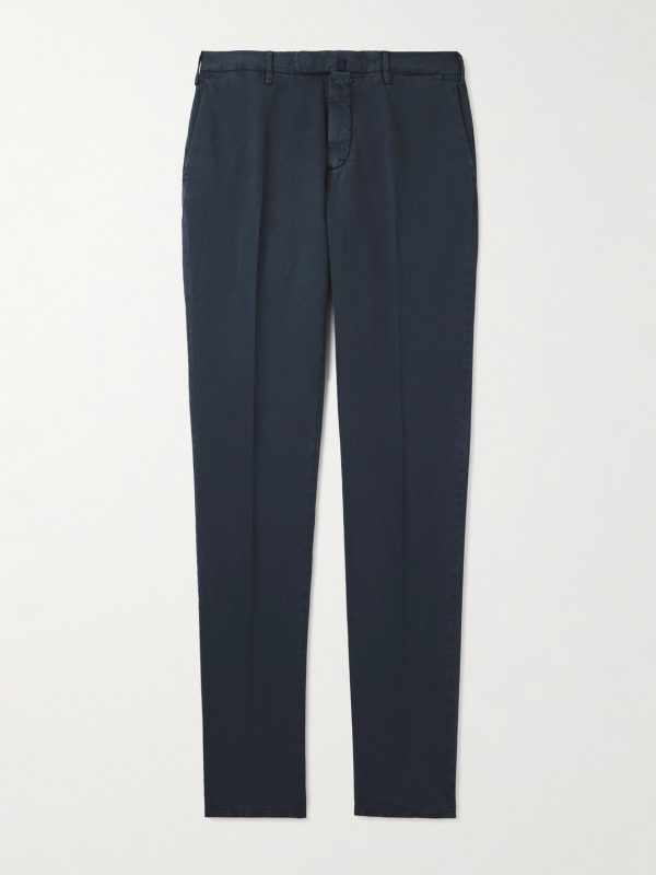 Venezia 1951 Slim-Fit Cotton and Linen-Blend Trousers