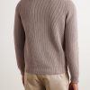 Zanone Ribbed Cotton Crêpe Sweater - BK Zanone Ribbed Cotton Crêpe Sweater - BK