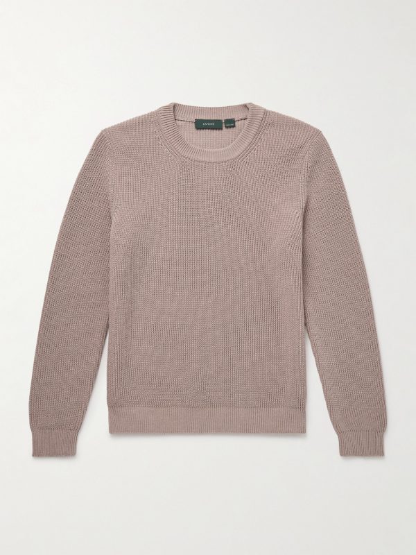 Zanone Ribbed Cotton Crêpe Sweater Zanone Ribbed Cotton Crêpe Sweater
