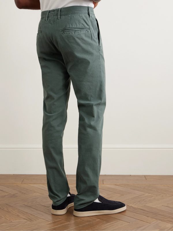Slim-Fit Panama Stretch-Cotton Canvas Trousers - BK Slim-Fit Panama Stretch-Cotton Canvas Trousers - BK