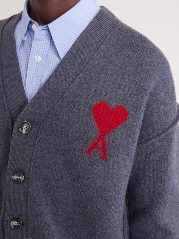 Logo-Intarsia Merino Wool Cardigan - CU Logo-Intarsia Merino Wool Cardigan - CU