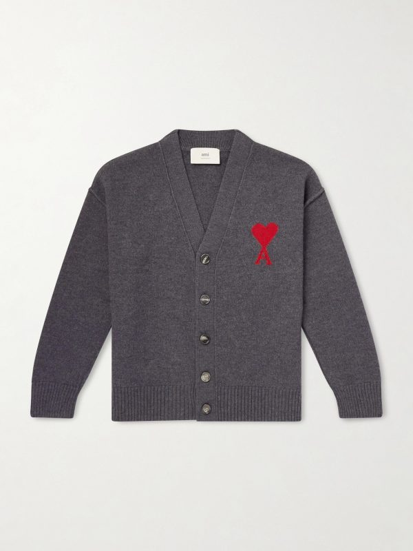 Logo-Intarsia Merino Wool Cardigan Logo-Intarsia Merino Wool Cardigan