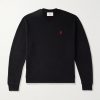 Ami de Coeur Logo-Embroidered Cotton-Blend Jersey Sweatshirt Ami de Coeur Logo-Embroidered Cotton-Blend Jersey Sweatshirt