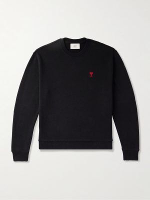 Ami de Coeur Logo-Embroidered Cotton-Blend Jersey Sweatshirt Ami de Coeur Logo-Embroidered Cotton-Blend Jersey Sweatshirt