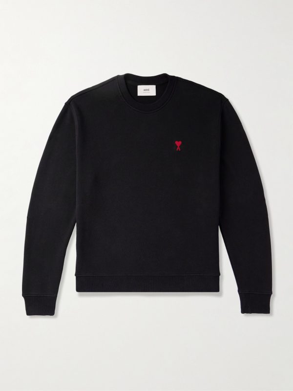 Ami de Coeur Logo-Embroidered Cotton-Blend Jersey Sweatshirt Ami de Coeur Logo-Embroidered Cotton-Blend Jersey Sweatshirt