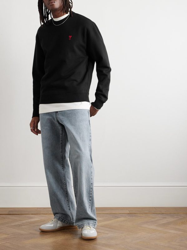 Ami de Coeur Logo-Embroidered Cotton-Blend Jersey Sweatshirt - OU Ami de Coeur Logo-Embroidered Cotton-Blend Jersey Sweatshirt - OU
